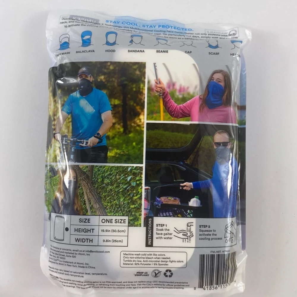 Arctic Cool Unisex Cooling Face Gaiter 3-Pack